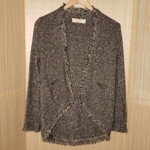 Zara Knit Womens Metallic Distressed Open Front Cardigan Sweater Medium